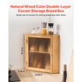 thumbnail image 2 of VEVOR Corner Bread Box for Kitchen Counter Double Layer Bamboo Storage Container, 2 of 9