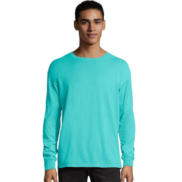 Hanes Mens ComfortWash Garment Dyed Long Sleeve Tee, 3XL, Mint