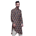 thumbnail image 3 of Atasi Kurta Traditionnel en Rayonne Imprimée à Col Mandarin pour Hommes Chemise Décontractée, 3 of 6