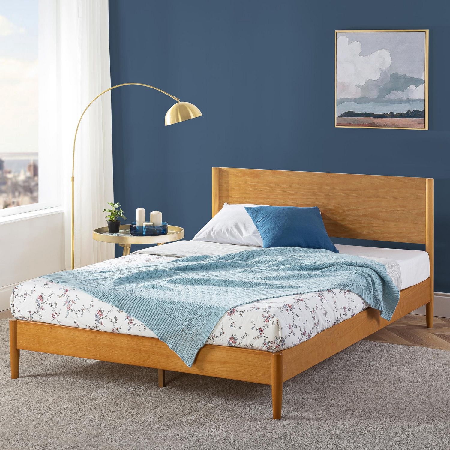 Zinus Allen 12 inch Mid Century Wood Platform Bed Frame