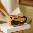 thumbnail image 4 of Cat Coffee Mug Ceramic Large Handle With English Letters Relief Design 12 oz, 4 of 6