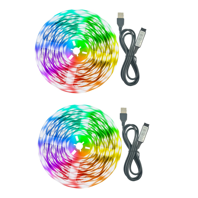 2pcs Led Light Strip 39.37inch USB 5v 5050rgb Waterproof Integrated Light Strip Smart Tv Background Light