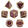 thumbnail image 4 of 7Pcs Polyhedral Dice Irregular Big Numbers Board Games Dices Set D4 Purple Golden, 4 of 5