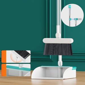 Amzcrzy Fournitures de nettoyage, balai, balais à l'intérieur 180° Rangement permanent rotatif Type d'aspiration magnétique Snap balais et ensemble de poêlons avec nettoyage des dents de scraping approprié pour le balai portable à la maison