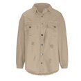 thumbnail image 5 of Pompotops Veste en Jean Décontractée à Manches Longues pour Femmes avec Boutons et Trous en Liquidation, 5 of 5
