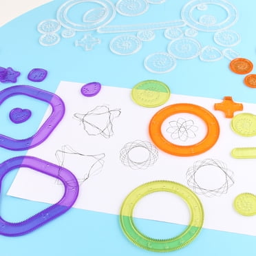 Ensemble de 22 Gabarits de Dessin Spirographes Transparents - Modèle 3337 Blanc Clair, Fournitures d'Art en Vrac de 49,8 g pour Étudiants, Outils de Croquis Créatifs en Plastique Durable, Jouet Éducatif pour les Habiletés Motrices des Enfants &
