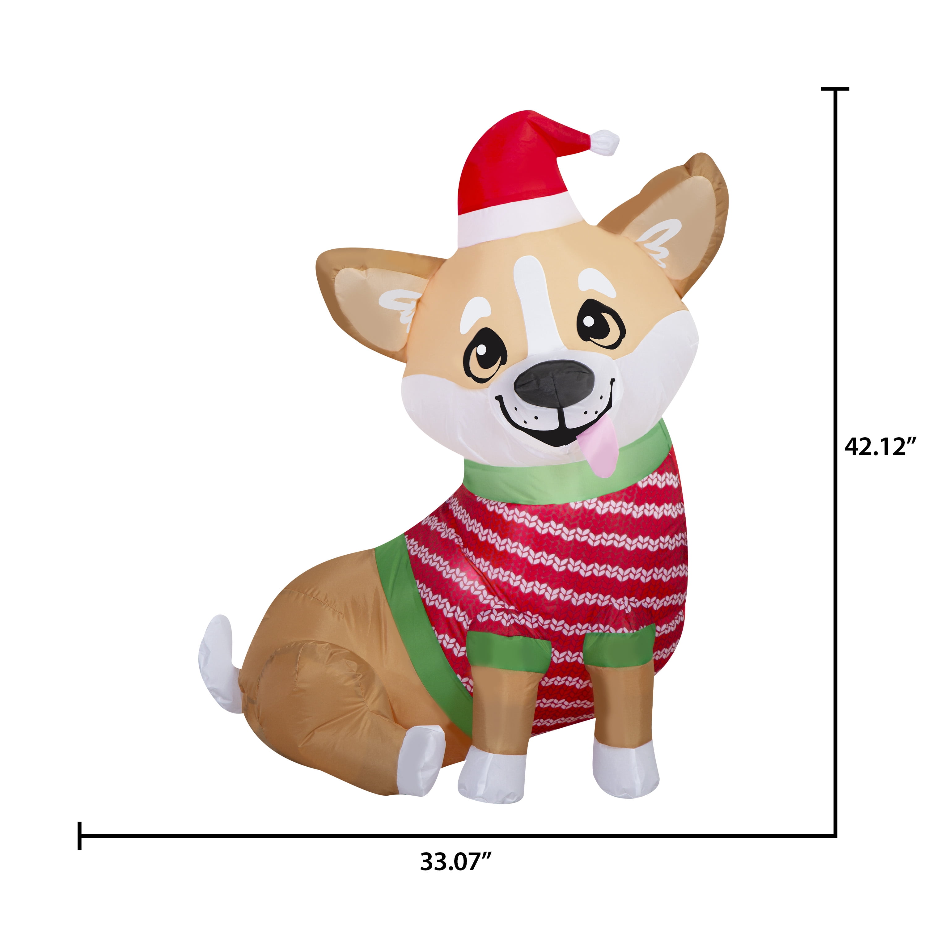 Corgi gonflable de Noël pour jardin Airblown avec pull de Noël SM (WM)