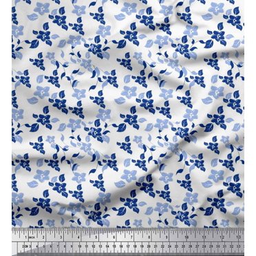 Soimoi Rayon Fabric Leaves & Flower Floral Fabric Prints By Yard 56 Inch Wide