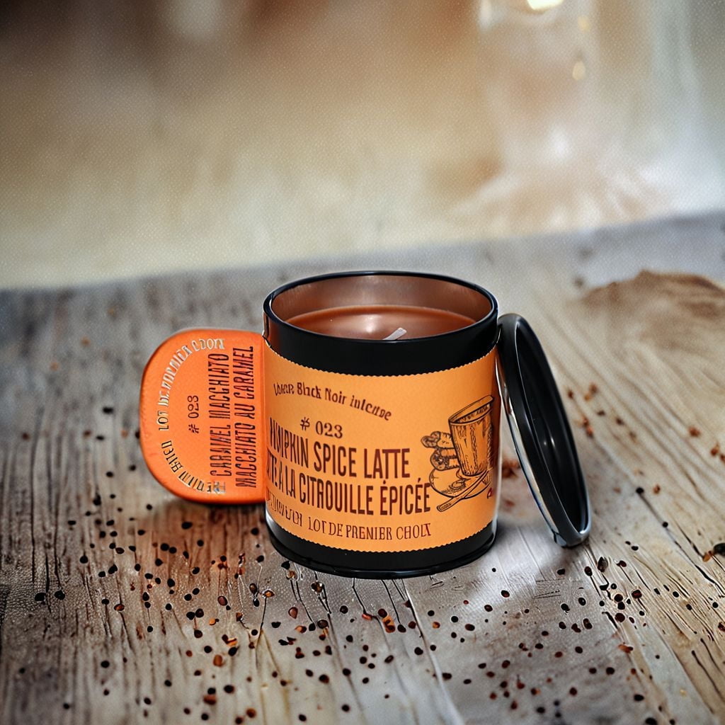Aroma Light 8oz Pumpkin Spice Latte Soy Wax Blended Scented Candle, 1 mèche de coton
