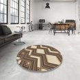 thumbnail image 4 of Ahgly Company Tapis d'Intérieur Ronds Transitionnels Lavables à la Machine Brun Sucre Brun, 3 Pieds Rond, 4 of 7