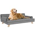 thumbnail image 1 of PawHut Canapé pour Chat, Sofa-Lit Surélevé pour Chien avec Coussin, Gris Pâle, 1 of 10