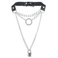 thumbnail image 1 of Womens Choker Adjustable Lock Chain Decor Clavicle Necklace Punk Choker Necklace, 1 of 5
