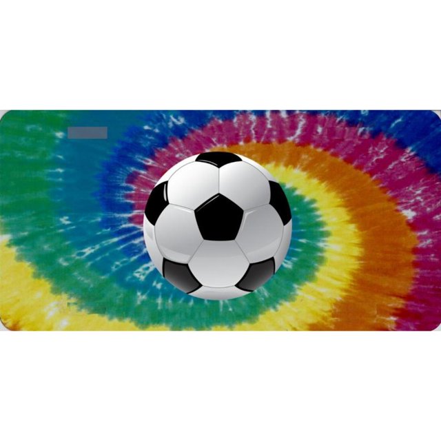 Tourbillon Arc-en-Ciel avec Ballon de Football Photo License Plaque