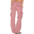 thumbnail image 4 of Wiyuqeen Plus Sized Summer Cargo Pants for Women Casual Chill Low Rise Workout Pants Tactical Active Cargo Pants Trendy Double Button Multiple Pockets, 4 of 6