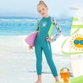 thumbnail image 2 of Neoprene Wetsuit Warm Diving Suit for Children Rash Guards Piece Surfing Snorkel Child Green xL, 2 of 8