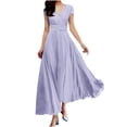 thumbnail image 2 of UPPADA Liquidation d'Économies d'Été 2024! Robes Grande Taille pour Femmes aux Formes Robe d'Invitée de Mariage Manches Courtes Col en V Robes de Cocktail à Étages Fluide Robe Ceinturée Robes pour Femmes 2024 Décontracté Été, 2 of 6