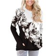 thumbnail image 1 of EQWLJWE Chandails en Molleton pour Femmes en Polaire, Col Rond, Haut Graphique à Fleurs, Manches Longues, Chandail-Over Mignon, Léger, Ample, Costumes d'Halloween en Liquidation, 1 of 4