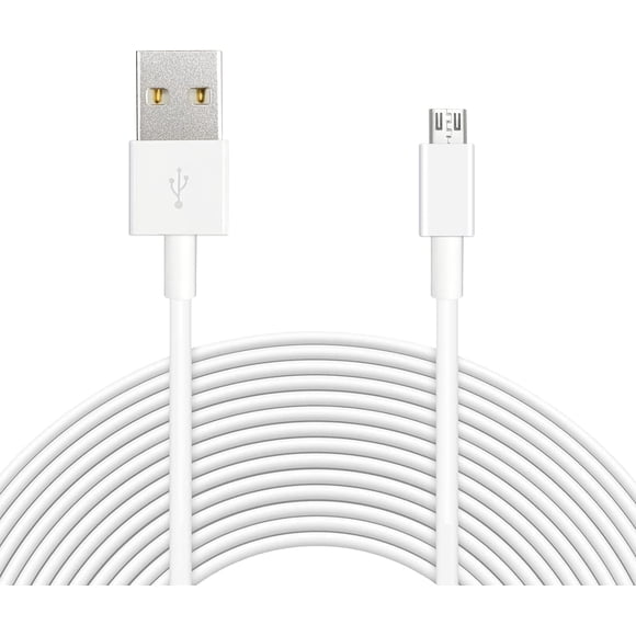 16.4ft 5M Power Extension Cable for Wyze Cam, YI Camera, Nest Cam, Blink, Netvue, Kasa Cam, Cloud Camera, Furbo Dog, Arlo Q, USB to Micro USB Extension Charging and Data Sync Cord