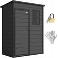 thumbnail image 1 of Outsunny Remise de Jardin Extérieure 5 x 3 Pi avec Porte Verrouillable, Gris Foncé, 1 of 10