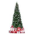 thumbnail image 2 of Gymax 6ft Snow Flocked Pencil Christmas Tree Classic Realistic PVC Needles w/ Pine Cones, 2 of 10