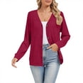 thumbnail image 2 of CFLVAEK Cardigans pour Femmes en Tricot Côtelé à Boutons, Coupe Ample, Manches Longues, Cardigans Tendance d'Automne, Cardigan Rouge m, 2 of 6
