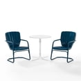 thumbnail image 4 of Crosley Furniture Ridgeland 3 Piece Metal Outdoor Bistro Set in Navy Gloss, 4 of 8
