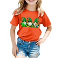 thumbnail image 4 of PMVFHDE Hauts d'Été pour Filles T-Shirts pour Fille Hauts Mignons Hauts Courts pour Fille Hauts de Sortie pour Fille T-Shirt à Manches Courtes pour Filles T-Shirt d'Été à Col Rond Coupe Décontractée T-Shirts Basiques Orange, 12-13 Ans, 4 of 4