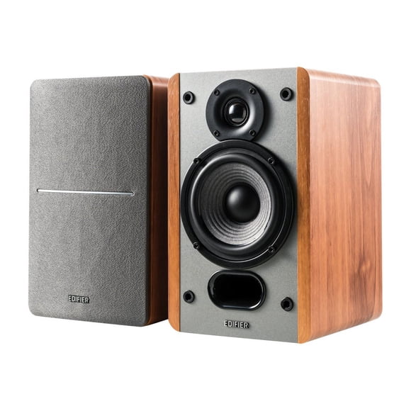 Edifier P12 Passive Bookshelf Speakers - 2-way Speakers with Built-in Wall-Mount Bracket - Wood Color, Pair