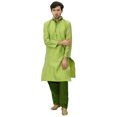 thumbnail image 4 of Atasi Dupion Classique pour Homme Vert Kurta Pyjama Tenue de Fête Chemise de Designer-L, 4 of 7