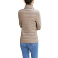 thumbnail image 2 of UKAP Ladies Puffer Jacket Solid Color Coat Stand Up Collar Down Jackets Packable Work Outwear Camel L, 2 of 3
