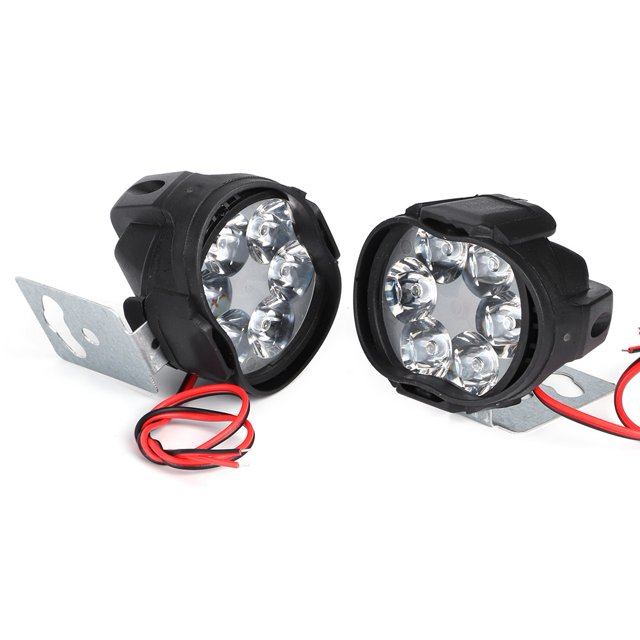 LHCER 2PCS 6 LED Spot Fog Light Motorcycle Headlight Universal Waterproof Front Head Lamp 12V,Motorcycle Headlight,Motorcycle Light