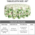 thumbnail image 2 of St. Patrick's Day Floral Tablecloth 60 Inch Round, Watercolor Clover Shamrock Flowers with Green Buffalo Plaids, Decorative Washable Table Cloth for Kitchen Dining Holiday Party, 2 of 6