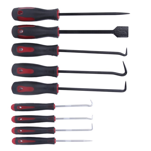Crochet de Raclage, Plus Longue Longueur Retirant Ergonomique 9Pcs Crochet Kit Arbre en Acier Vanadium pour Joint