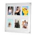 thumbnail image 1 of Uxcell Acrylic Collage Photo Frame, Fits Photos Floating Magnetic Picture Frames with Stand for Home Refrigerator Fridge Gray, 1 of 7