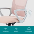 thumbnail image 3 of edx Mid Back Ergonomic Desk Chair with Wheels, Lumbar Support for Home Office, Bedroom, Pink, 3 of 6