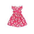 thumbnail image 1 of EYIIYE Robe Midi d'Été pour Petite Fille 1T-8T, Robe Trapèze à Manches Volantées pour Tout-Petit, Imprimé Floral, Col Rond, Robe Décontractée, Col Rond, Robe de Princesse à Fleurs pour Fête, Mode pour Enfants, Vêtements Mignons pour les Vacances, 1 of 6