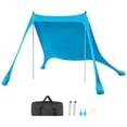 thumbnail image 1 of VEVOR Beach Tent Sun Shelter, UPF50+ Sun Protection, 6.6 ft Tall, 7.5x7.5 ft, Easy Pop Up Beach Canopy with Sandbags, Stability Poles, Sand Shovels, Portable Shade for Family Outings, Camping, Fishing, 1 of 9