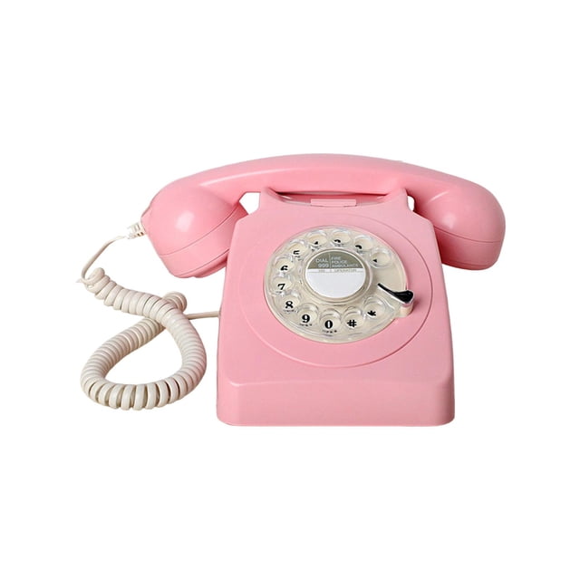 Téléphone Vintage à Cadran Rotatif à l'Ancienne avec Recomposition Téléphone Rétro Rose