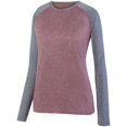 thumbnail image 1 of Tee-Shirt Raglan Manches Longues Deux Couleurs pour Femmes 2TG Bordeaux Chiné/graphite Chiné, 1 of 2