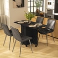 thumbnail image 2 of HOMCOM Table à Manger Pliable, Table de Cuisine Roulante avec Tiroirs, Armoire, 2 of 10