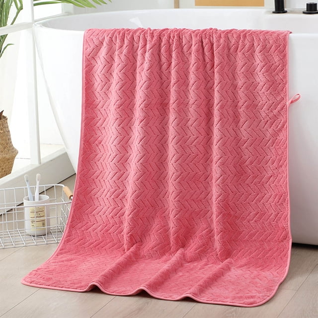 Clearance Items! Velvet Bath Towel, Soft Absorbent Towel for Adults, Quick-Dry Hair Towel, Beach Towel with Strip Pattern, Ideal for Home and Outdoor Use