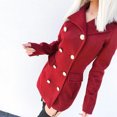 thumbnail image 4 of Womens Autumn And Woolen Winter Lapel Cloth Coat Trench Jacket Long Overcoat Outwear, 4 of 7
