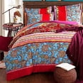 thumbnail image 3 of JOLUSERE Bohemian Housse de Couette Boho Format Grand Lit, Ensemble 3 Pcs Rétro Bohemian Mandala à Rayures, Ensembles de Housse de Couette, Rouge Bleu Coloré, 3 of 11