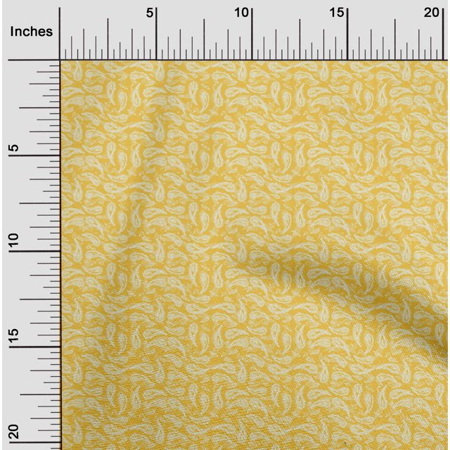 oneOone Cotton Poplin Fabric Paisley Block Print Fabric BTY 42 Inch Wide