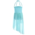 thumbnail image 4 of Yhong Robe de Danse Ballet Sans Manches pour Filles Irrégulière avec Strass Brillants Performance Bleu Clair 6, 4 of 7