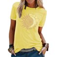 thumbnail image 1 of MAWCLOS Hauts pour Femmes T-Shirt à Imprimé Tournesol T-Shirt à Manches Courtes Tee Mode Travail Col Rond Haut Jaune 3TG, 1 of 3