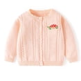 thumbnail image 2 of Posijego Toddler Baby Girls Cardigan Sweaters Long Sleeve Knit Open Front Button Sweater Fall Winter Clothes, 2 of 7