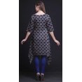 thumbnail image 4 of Bimba Kurti Asymétrique Bleu Damassé Imprimé Shibori pour Femmes Robe d'Été Indienne Tunique Très Grand, 4 of 6