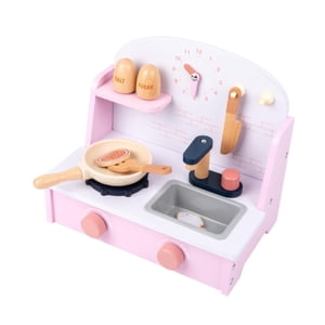 Mmirethe Enfants Cuisine Jouets de cuisine en bois Jouer Jeu de jouets de cuisine Pretend Cuisine Aventure Cuisine simulée