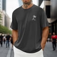 thumbnail image 4 of Huesdet T-Shirts Graphiques pour Hommes Été Col Rond T-Shirts Décontractés Texturés Manches Courtes Chandail T-Shirts (Gris, G), 4 of 5